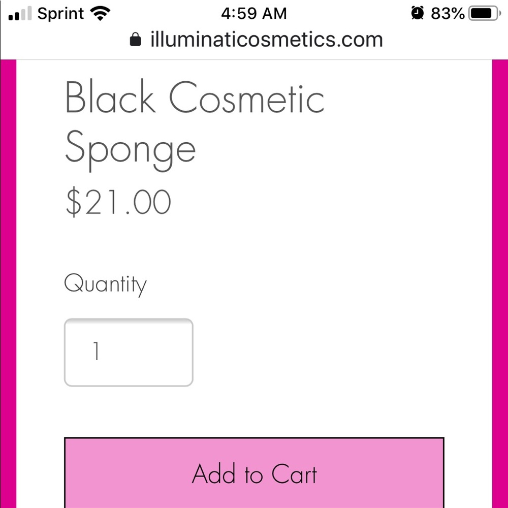 BNIB Illuminati black cosmetic sponge